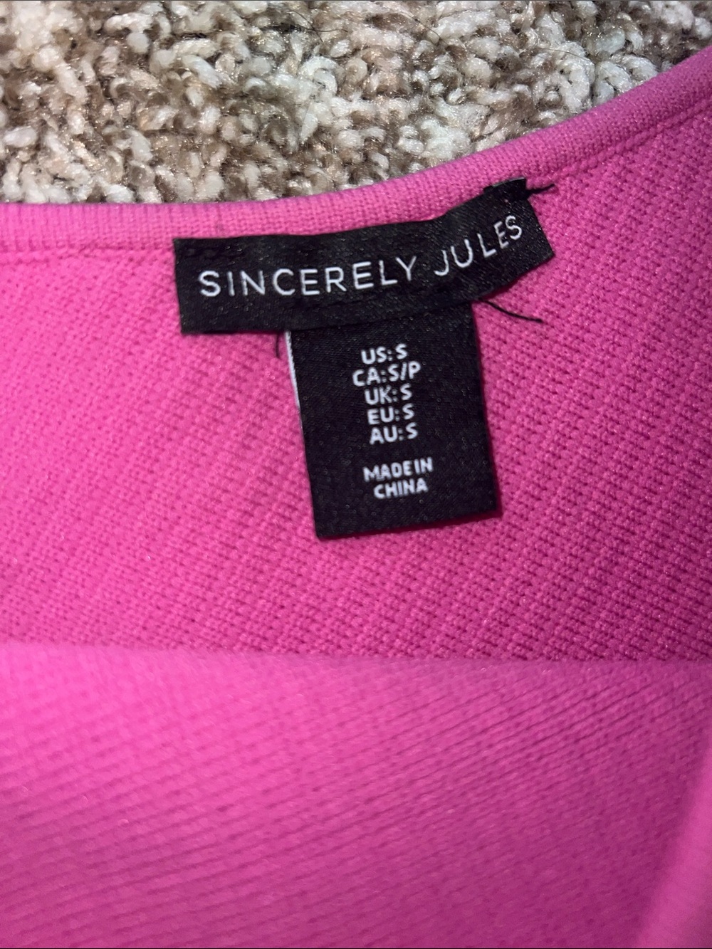 Simply Jules Slimming Ribbed One-Shoulder Pink Women’s Dress Top Size SMALL - Picture 5 of 12